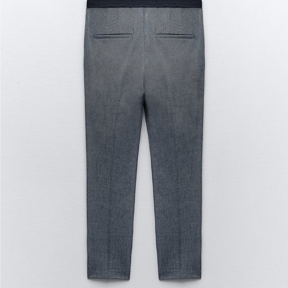 Zara Blue JOGGER WAIST PANTS NWT Size XXL 
Mid-rise tapered pants back elastic - Picture 7 of 9